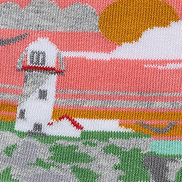 MULTICOLORED IRISH SOCKS DEPICTING CLIFFS OF MOHER BY SOCK CO OP.