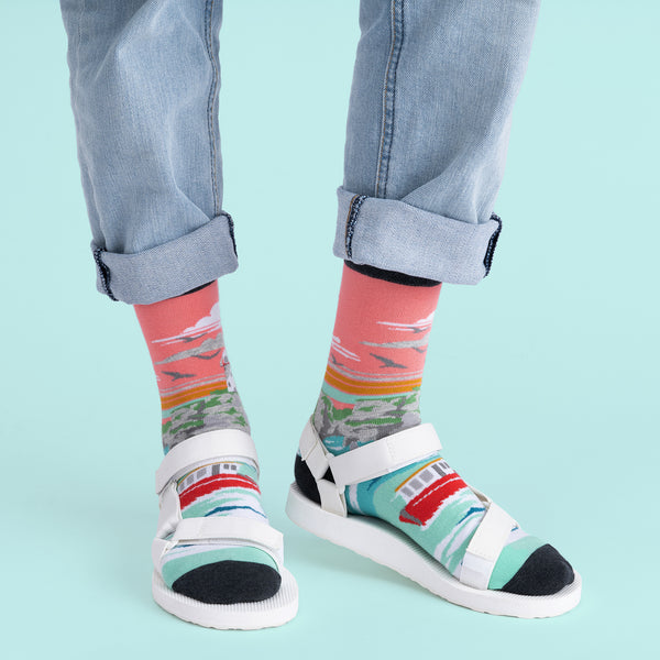 MULTICOLOURED IRISH SOCK OF CLIFFS OF MOHER BY SOCK CO OP