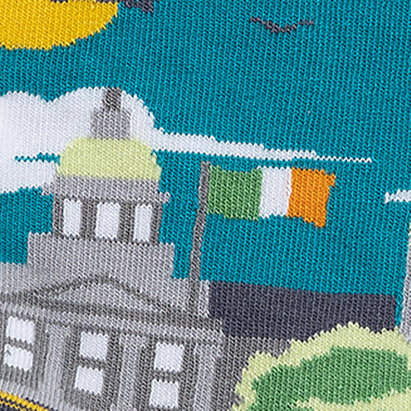 MULTICOLOURED IRISH SOCKS, OF DUBLIN, WITH CUSTOM HOUSE AND LIFFEY, BY SOCK CO OP.
