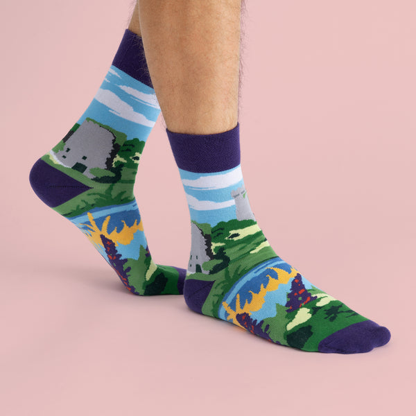 MULTICOLOURED IRISH SOCK OF BLARNEY CASTLE BY SOCK CO OP