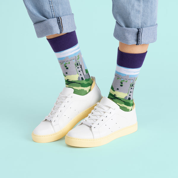 MULTICOLOURED IRISH SOCK OF BLARNEY CASTLE BY SOCK CO OP