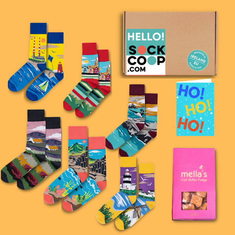 XMAS GIFTBOX €50-6 PAIRS WITH FUDGE